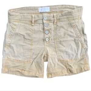 Anthropologie Size 2 Butter‎ Yellow Button Up Shorts Longer Style